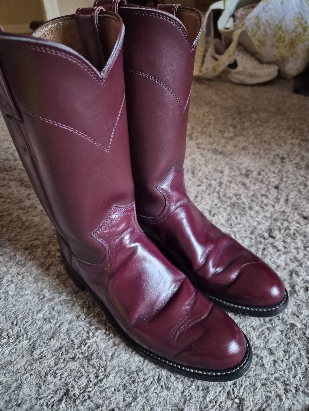 Justin Boots Women’s Size 5B Burgundy Leather Western Cowboy Boots